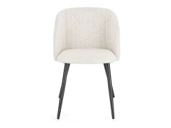 Conjunto de 2 sillas QUENTIN en tejido bouclette - Comodidad contemporánea y estilo texturizado-Color Blanco