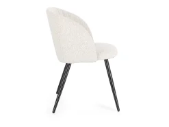 Conjunto de 2 sillas QUENTIN en tejido bouclette - Comodidad contemporánea y estilo texturizado-Color Blanco