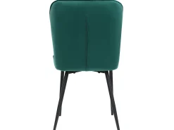 Conjunto de 6 sillas tapizadas en terciopelo - estructura metálica - Verde