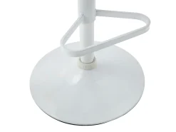 Conjunto de 2 taburetes de bar en tela y metal blanco - Altura regulable - Crema - DORALIZ