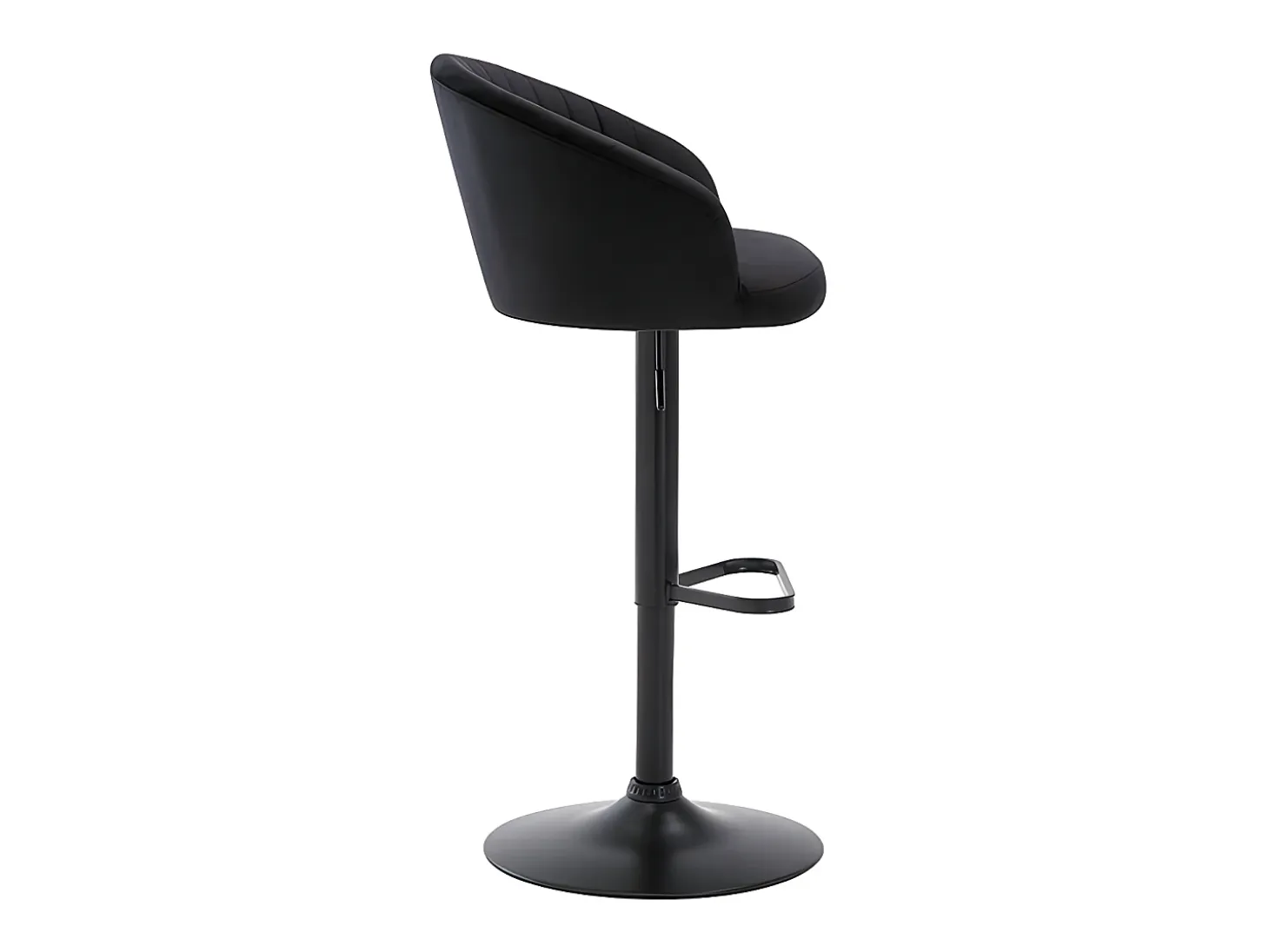 Conjunto de 2 taburetes de bar - Terciopelo y metal - Negro - DORALIZ