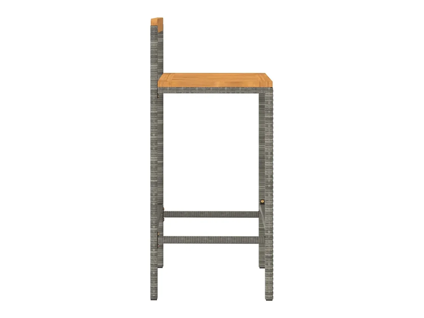 Conjunto de 2 taburetes de bar grises en resina trenzada y madera de acacia.