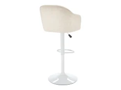 Conjunto de 2 taburetes de bar de tela y metal - Crema y blanco - CARSTEN
