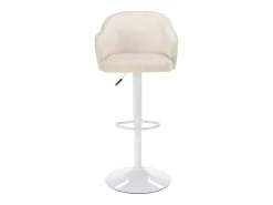 Conjunto de 2 taburetes de bar de tela y metal - Crema y blanco - CARSTEN