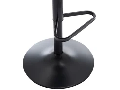 Conjunto de 2 taburetes de bar de tela rizada y metal - Altura ajustable - Blanco - PEGA