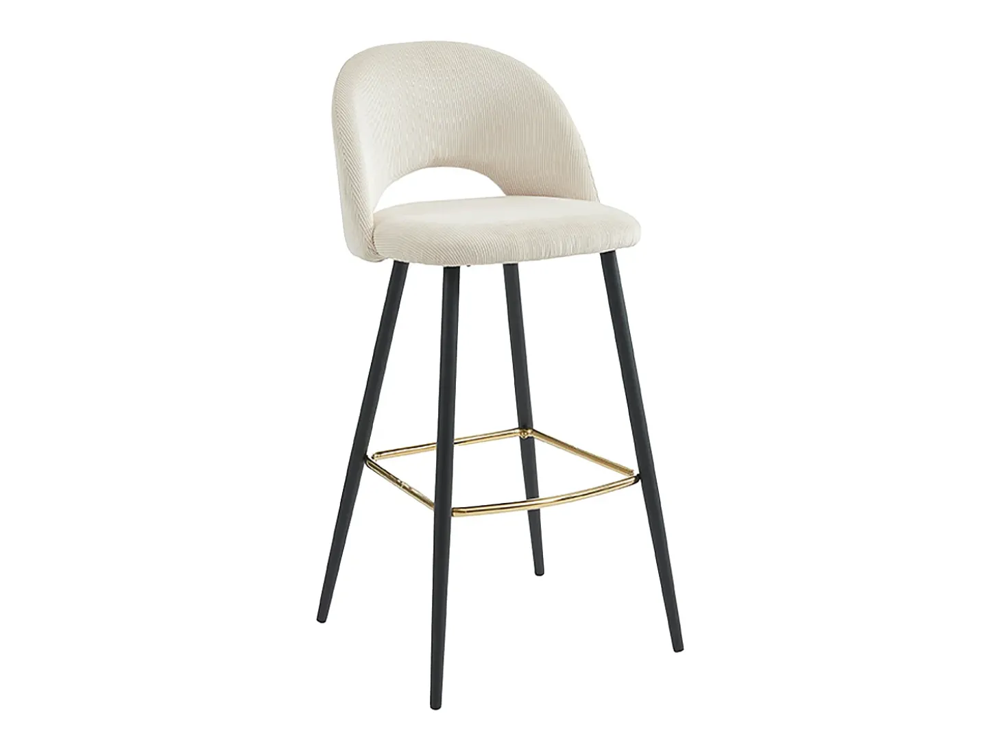 Conjunto de 2 taburetes de bar de pana y metal - Crema - FINCHY by Pascal Morabito