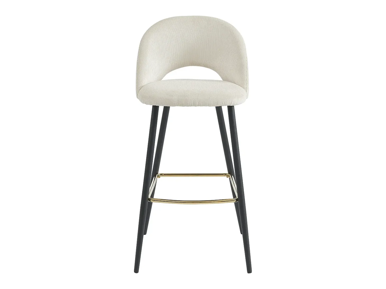 Conjunto de 2 taburetes de bar de pana y metal - Crema - FINCHY by Pascal Morabito