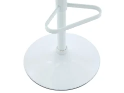 Conjunto de 2 taburetes de bar de terciopelo y metal blanco - Altura ajustable - Crema - PEGA