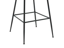 Conjunto de 2 taburetes de bar de tela rizada y metal negro - blanco - TOYBA