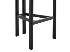Conjunto de 2 taburetes de bar en tela texturizada y madera de hevea negra - Topo - YELAZ