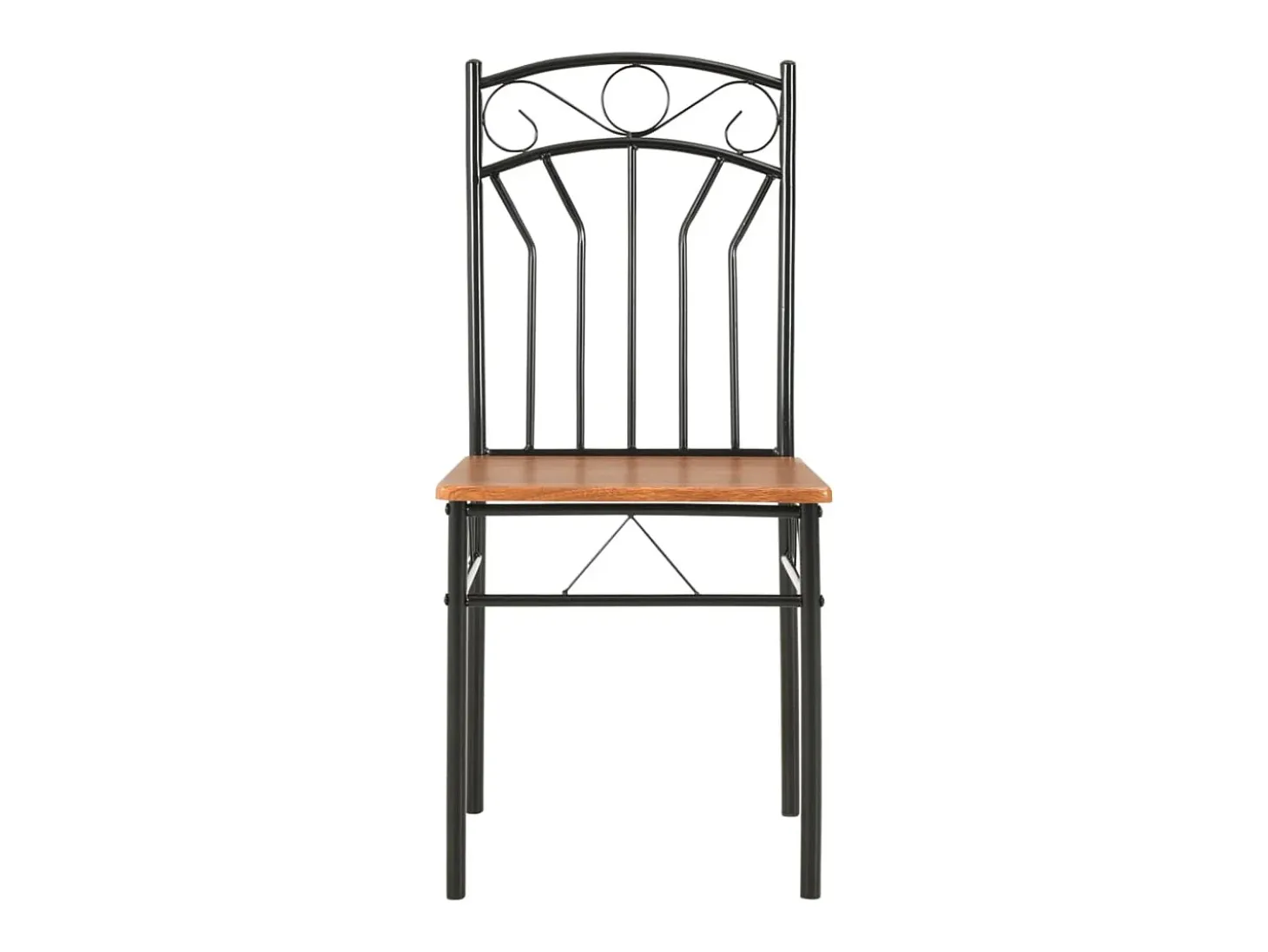 Conjunto de comedor 7 piezas MDF y acero marrón