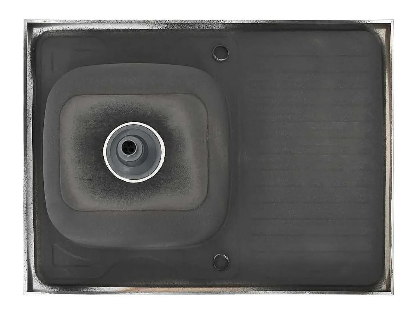 Conjunto de fregadero y escurridor de cocina plata 800x600x155 mm acero inoxidable