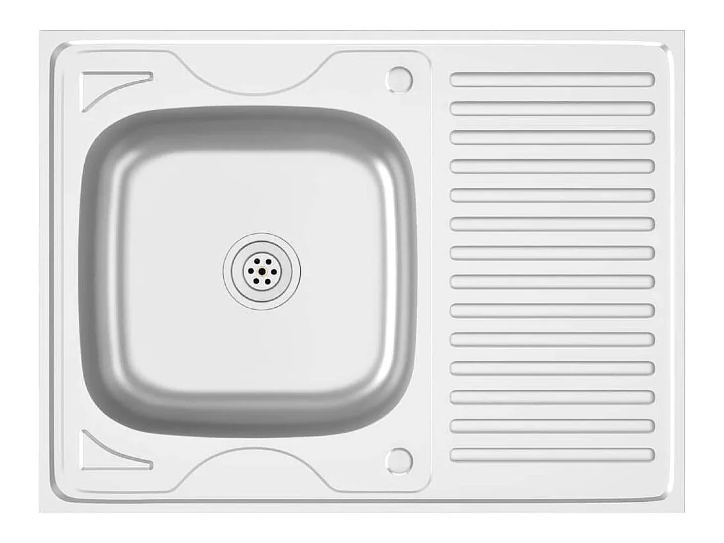 Conjunto de fregadero y escurridor de cocina plata 800x600x155 mm acero inoxidable