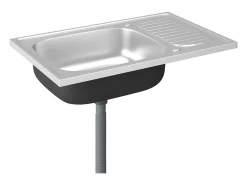 Conjunto de fregadero y escurridor de cocina plata 800x500x155 mm acero inoxidable