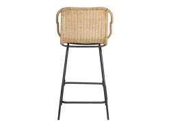 Conjunto de isla y sillas de bar de metal con asiento de ratán 65cm MOOREA