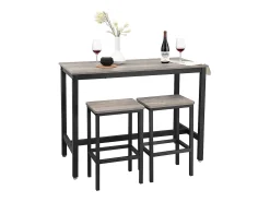 Conjunto de mesa alta 120x60x90 cm beige negro