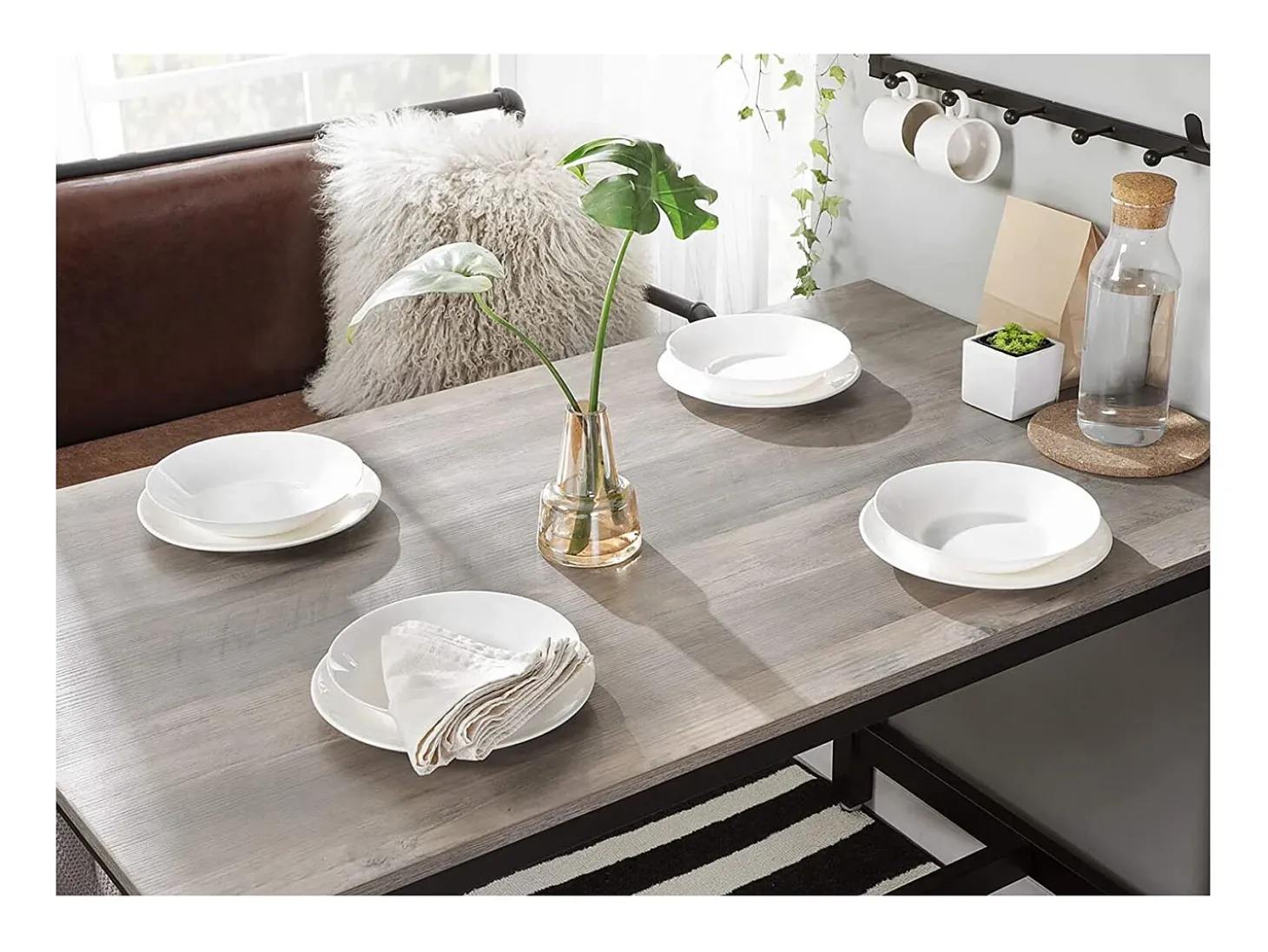 Conjunto de mesa alta 120x60x90 cm beige negro