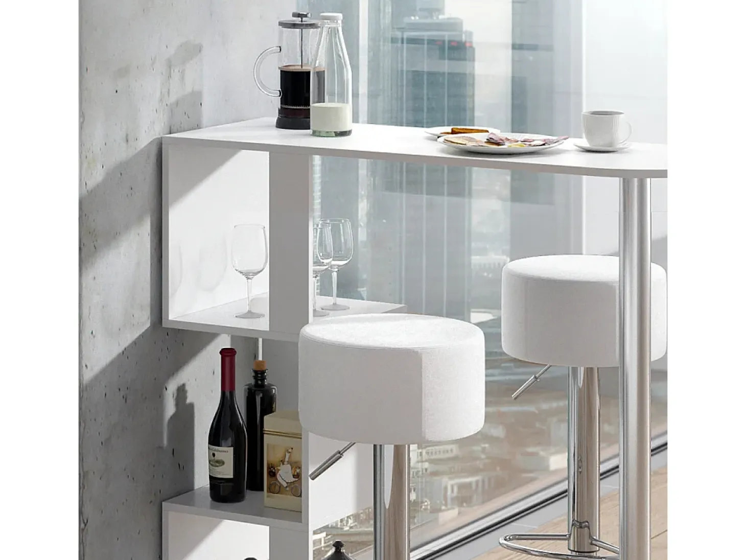 Conjunto de mesa de bar blanco 113x39.8x111.8 vincent