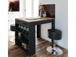 Conjunto de mesa de comedor antracita/roble dorado 67x100x77.5 repose