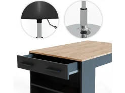 Conjunto de mesa de comedor antracita/roble dorado 67x100x77.5 repose