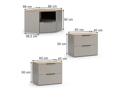 Conjunto de salón gris 68x68x50 wido