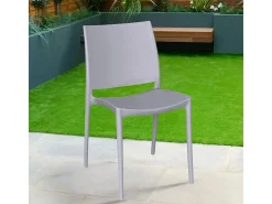 Conjunto de sillas de comedor Altea en plástico gris claro modelo confort x 6