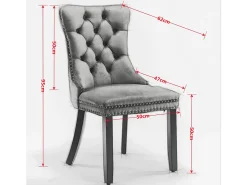 Conjunto de sillas de comedor, con patas de madera y tapizado con tachuelas, revestimiento de terciopelo, estructura de madera maciza, naranja