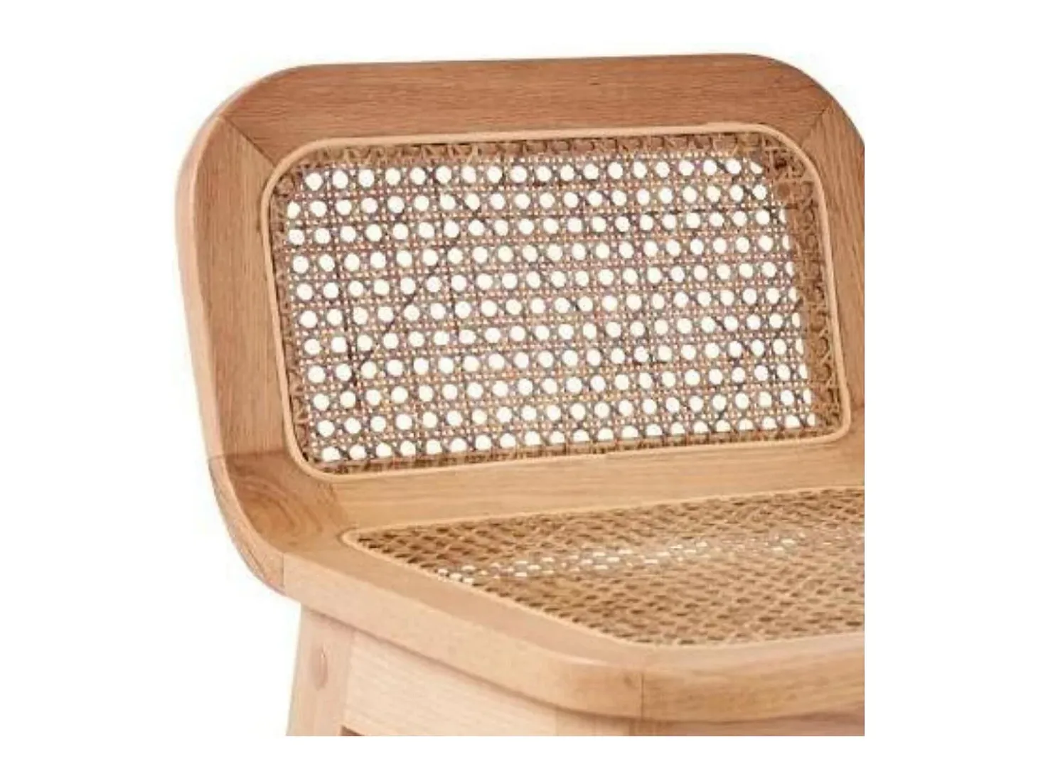 Conjunto de sillas de isla y bar de roble con asiento de caña de 65cm SANA