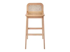 Conjunto de sillas de isla y bar de roble con asiento de caña de 65cm SANA
