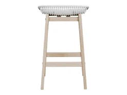 Conjunto de sillas de isla y bar MALMO de roble de 65 cm con asiento de plástico