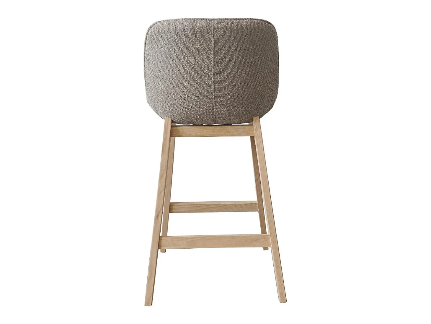 Conjunto de sillas de isla y bar de roble con asiento de tela de rizo MILK de 65 cm