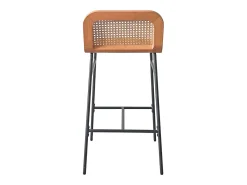 Conjunto de sillas de isla y bar de metal SANA con asiento de caña de 65 cm