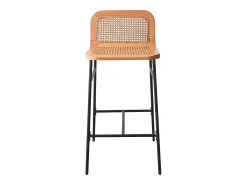 Conjunto de sillas de isla y bar de metal SANA con asiento de caña de 65 cm