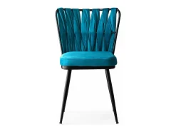 Conjunto de sillas Kailua 1648, Turquesa|Negro, 82x43x43cm, Tapiz, Metálico