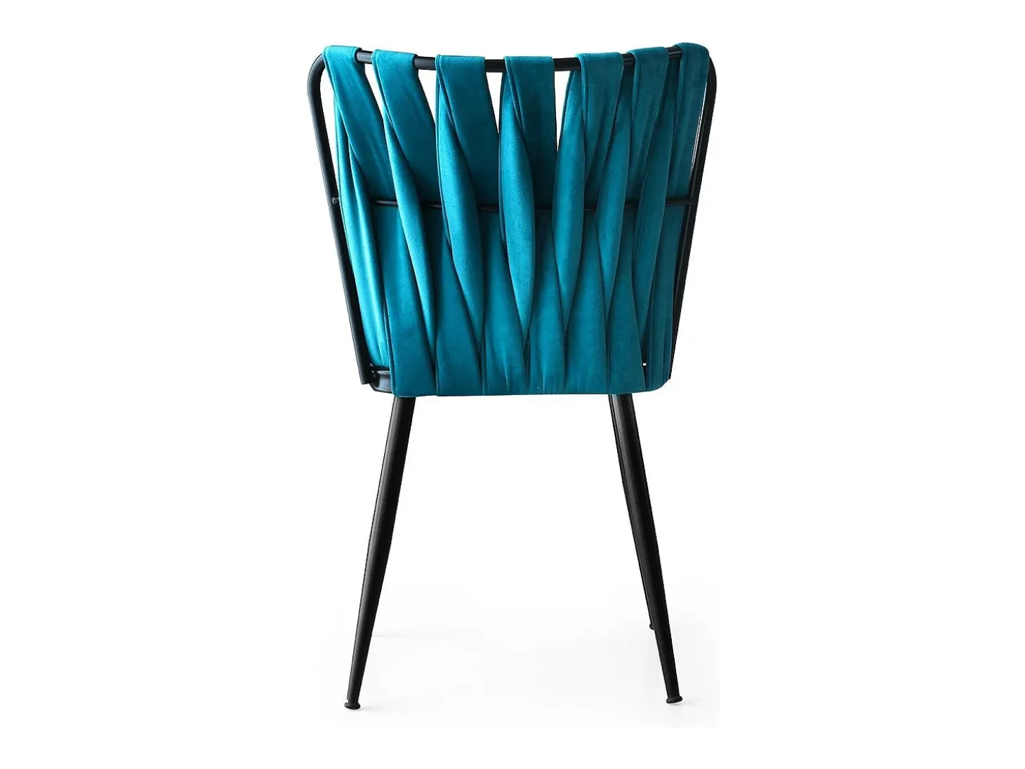 Conjunto de sillas Kailua 1648, Turquesa|Negro, 82x43x43cm, Tapiz, Metálico