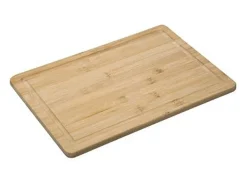 Conjunto de tabla + 3 cuchillos bambú natural/inox