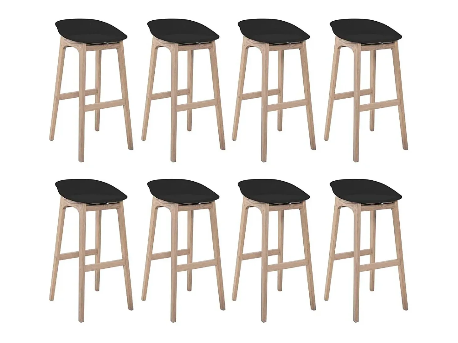 Conjunto de taburetes de bar de madera 65cm RIVA
