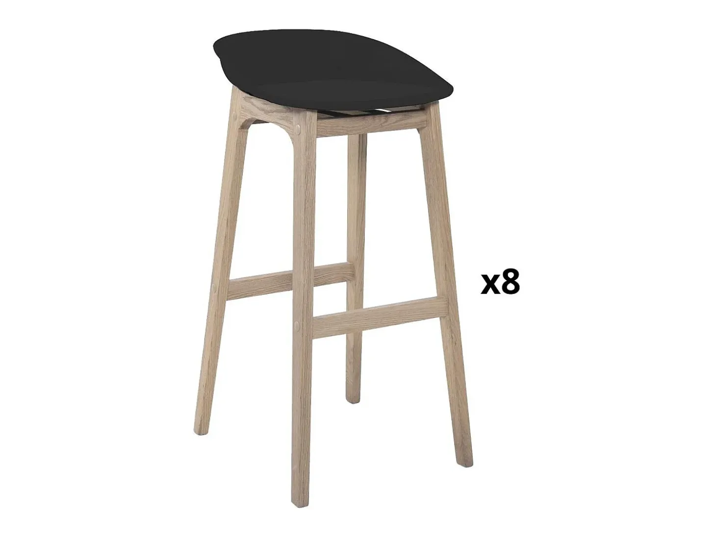 Conjunto de taburetes de bar de madera 65cm RIVA