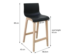 Conjunto de taburetes de bar de roble 65cm TANNA