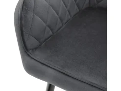 Conjunto de 2x sillas de comedor tapizadas en terciopelo sillones salón antracita ML-Design