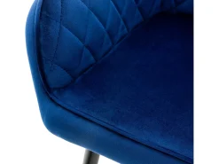 Conjunto de 2x sillas de comedor tapizadas en terciopelo sillones salón azul oscuro ML-Design