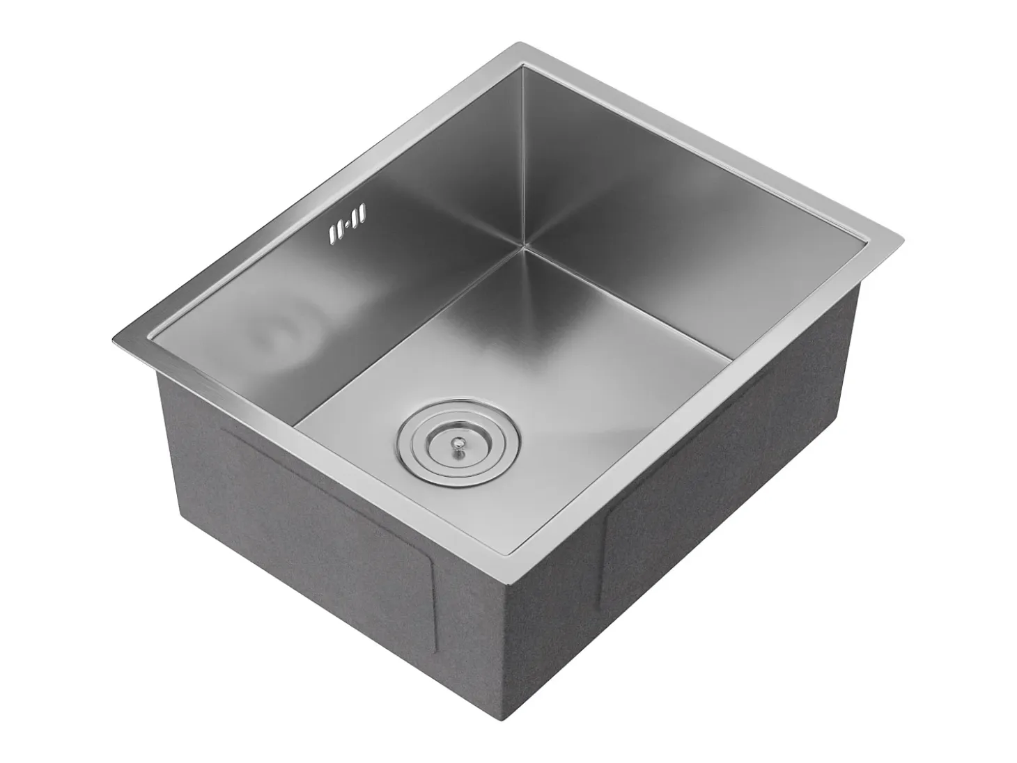 Conjunto fregadero 55x45 cm SOELA + grifo ROFILA en acero inoxidable - Gris