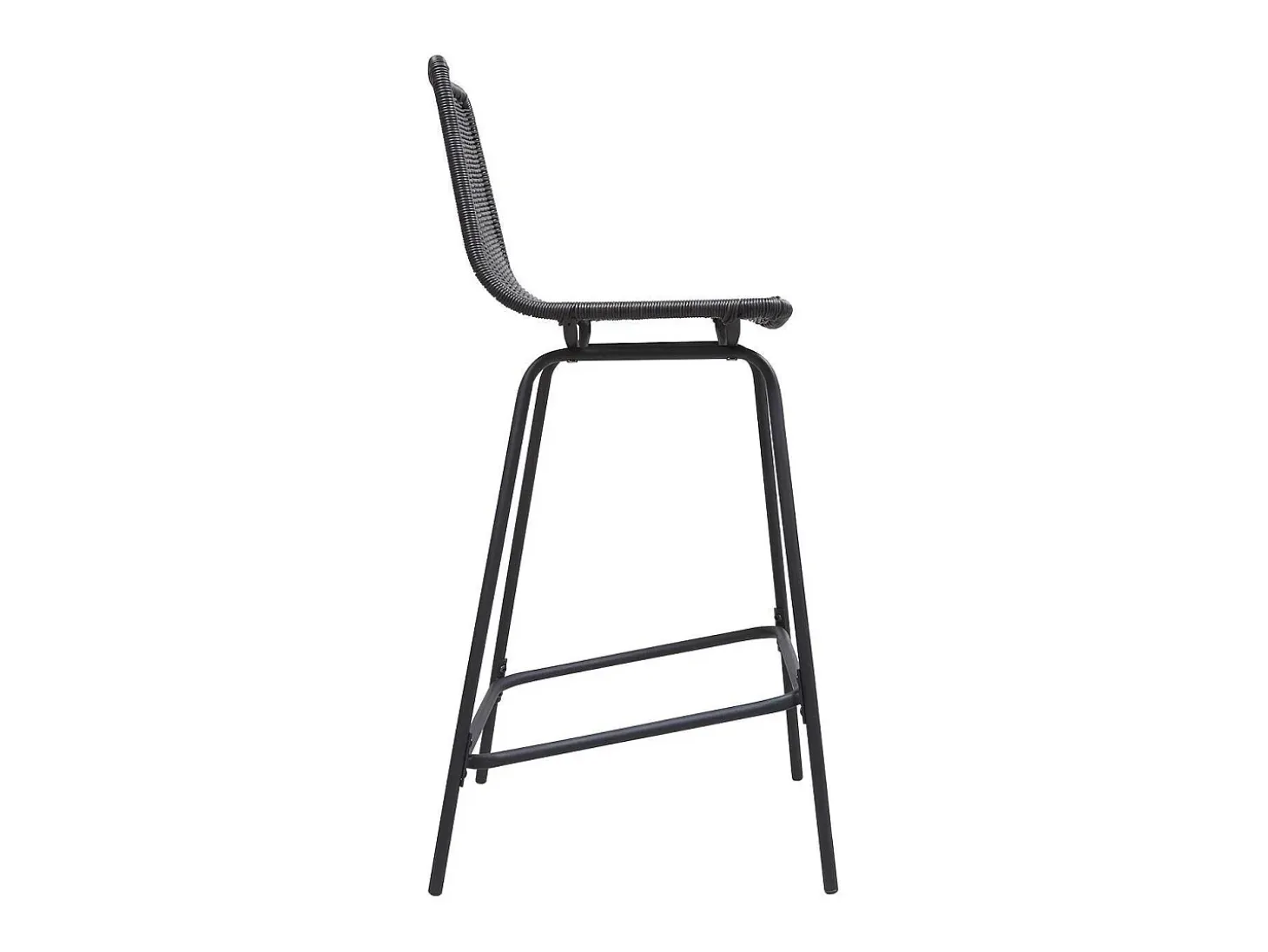Conjunto taburetes de bar BALI de metal de 65 cm con asiento de ratán
