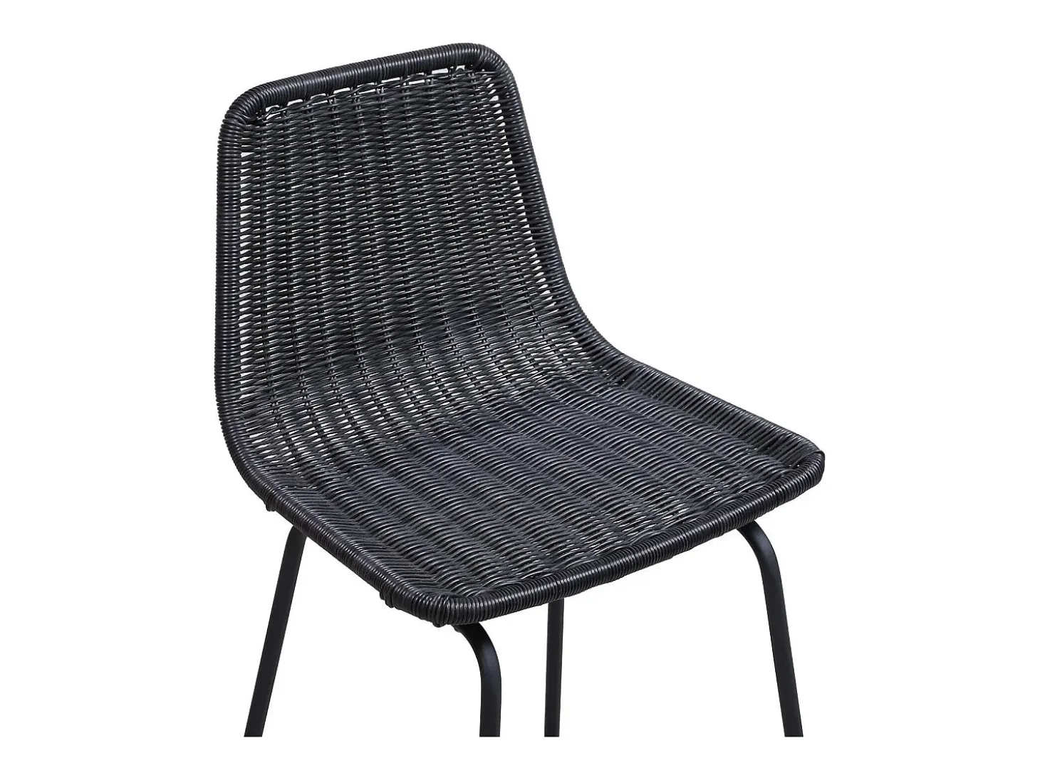 Conjunto taburetes de bar BALI de metal de 65 cm con asiento de ratán