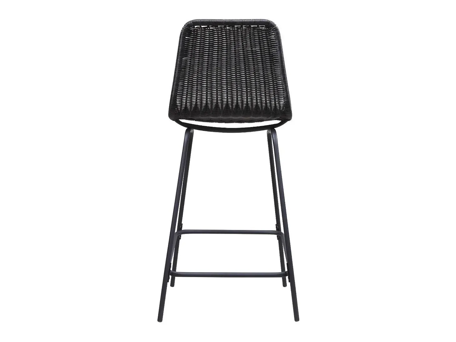 Conjunto taburetes de bar BALI de metal de 65 cm con asiento de ratán