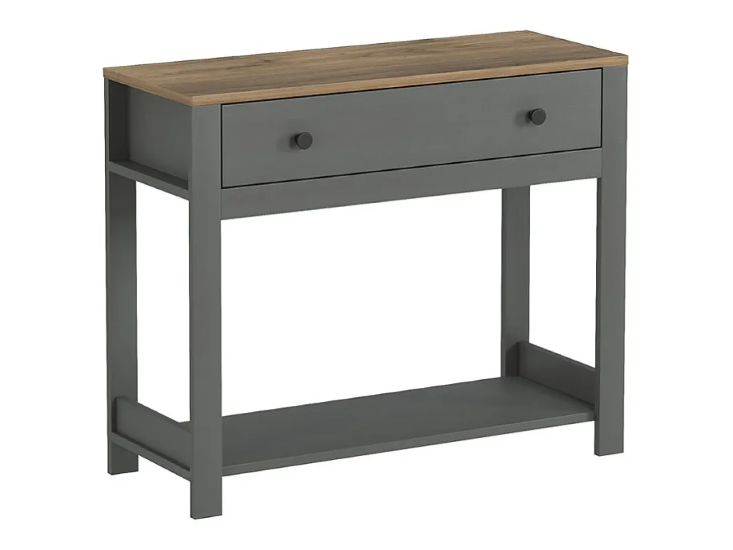 Consola para recibidor color blanco negro estilo clásico con cajón Corlay - Negro