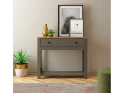 Consola para recibidor color blanco negro estilo clásico con cajón Corlay - Negro