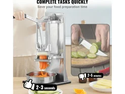Cortadora Comercial de Papas y Verduras SucceBuy, Cortadora de Papas con 4 Cuchillas, Cortadora de Esquinas