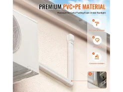 Cubierta de Línea SucceBuy 7.62cm de Ancho 535 cm para Mini-Aire Acondicionado Separado/Central en PVC