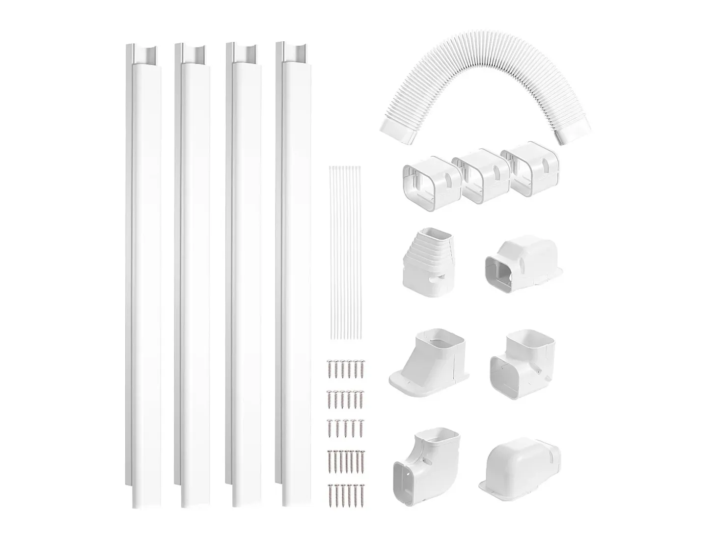 Cubierta de Línea SucceBuy 7.62cm de Ancho 535 cm para Mini-Aire Acondicionado Separado/Central en PVC